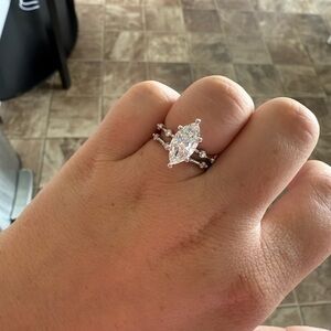 Dazzling Silver Marquise-Cut Ring